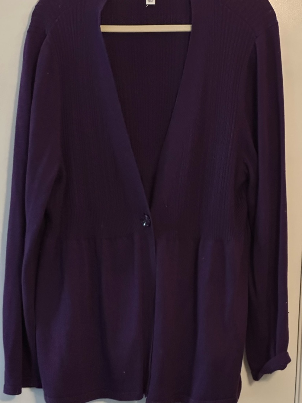 croft & barrow Purple V-Neck Single-Button Cardigan